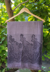 Pure Pashmina Kaani Jamawar Scarf D - 16 - M Muave