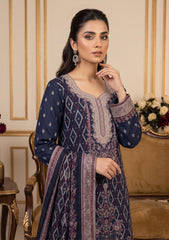 Winter - Fancy Silk Zari Jamawar - 3 Pcs Suit - D#17 - Grey
