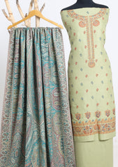 Winter - Riwaj - Pashmina Embroidered Suit - Kaani Shawl - D#05 - D Pista