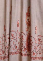 Pashmina Kashmiri Jaaldar Scarf D#38 - Skin