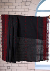 Embroidered Lawn Summer Shawl D#69 - Black