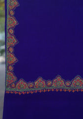 Wool Needle Work Shawl D - 38B - R Blue