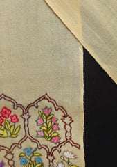 Wool Needle Work Shawl D - 30B - D Cream