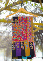 Pure Pashmina Qalamkari Shawl D - 33 - Black