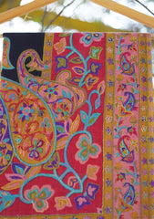 Pure Pashmina Qalamkari Shawl D - 33 - Black