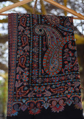 Pure Pashmina Kaani Shawl D - 01C - Black