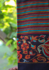 Pure Pashmina Kaani Jamawar Scarf D - 14 - Black