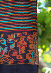 Pure Pashmina Kaani Jamawar Scarf D - 14 - Black