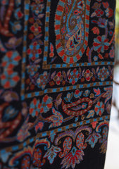 Pure Pashmina Kaani Shawl D - 01C - Black