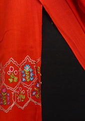 Wool Needle Work Shawl D - 30 - Rust