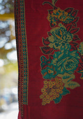 Pure Pashmina Kaani Jamawar Shawl D - 87 - Maroon