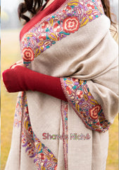 Pure Pashmina Handmade Shawl D - 2215 - Beige