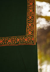 Pure Pashmina Kashmiri Work Shawl D - 26 - B Green
