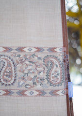 Pure Pashmina Kaani Jamawar Shawl D - 96 - Fawn