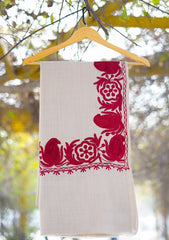 Pashmina Ari Work Shawl D -117 - Fawn