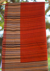 Pure Pashmina Lining Work Shawl D - 02B - Rust