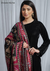 Pure Pashmina Handmade Shawl D - 2212 - Black