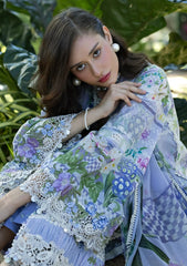 Lawn - Elaf Premium - Signature Embroidered Prints 26 - ESA#06A - MOONLIT PETALS