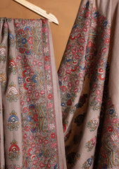 Pashmina Embroidered Jaaldar Shawl D#07 - Brown 2