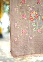 Pashmina Wool Needle Work Shawl D - 11 - D Mouse