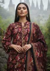 Winter - Riwaj - Printed Marina - 3 Pcs - Wool Shawl 25 - D#85