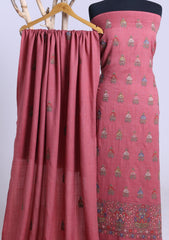 Winter - Riwaj - Pashmina Embroidered Suit - D#10 - T Pink