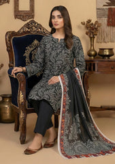 Winter - Rubaaiyat - D Prints - Marina 26 - Wool Shawl - RPM#02 - Black