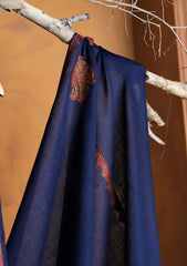 Pashmina Embroidered Border Shawl D#210 - N Blue