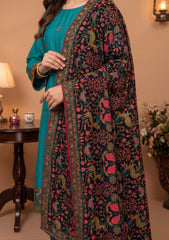 Formals - Fancy Silk Embroidered - 3 Pcs Suit - D#01 - Ferozi