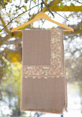 Pashmina Ari Work Shawl D -118 - Brown