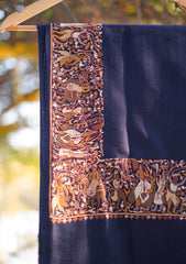 Pashmina Emboridered Shawl D - 115 - N Blue