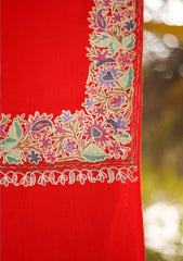Pashmina Ari Work Shawl D - 106 - Red