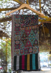 Pure Pashmina Kaani Jamawar Shawl D - 01 - M Black