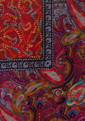 Digital Printed Wool Shawl D - 01D - Red