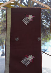 Pashmina Emboridered Shawl D - 129 - Chocolate