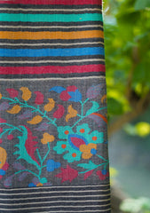 Pure Pashmina Kaani Jamawar Shawl D - 58 - M Black