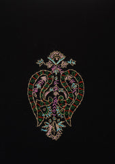 Wool Needle Work Shawl D - 33 - Black