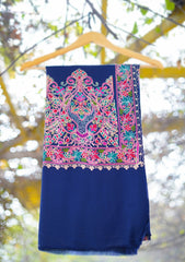 Pashmina Ari Work Shawl D - 119 - N Blue