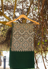 Pashmina Ari Work Shawl D - 121 - B Green