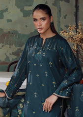 Winter - Sahar - Elara - Fall Printed - 3 Pcs - AW1-25-03 - Emerald Dusk