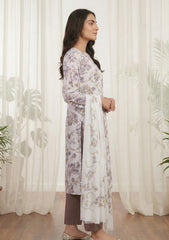 Lawn - Rubaaiyat - Digital Printed 26 - 2 By 2 - D#30 - White