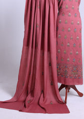Winter - Riwaj - Pashmina Embroidered Suit - D#10 - T Pink