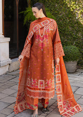 Lawn - Marjjan - Ruhi - Unstitched 25 - MLL-06 B (RUST ORANGE)