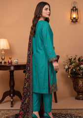 Formals - Fancy Silk Embroidered - 3 Pcs Suit - D#01 - Ferozi