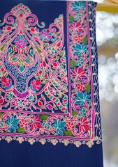 Pashmina Ari Work Shawl D - 119 - N Blue