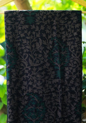 Pure Pashmina Kaani Jamawar Shawl D - 81 - Black