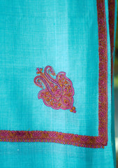 Pashmina Emboridered Shawl D - 01 - Ferozi