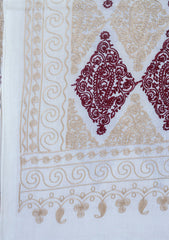 Pashmina Ari Work Shawl D - 107 - Off White