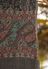 Pure Pashmina Kaani Jamawar Shawl D - 73 - Black