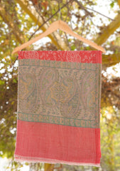 Pure Pashmina Kaani Jamawar Scarf D - 20B - Chocolate